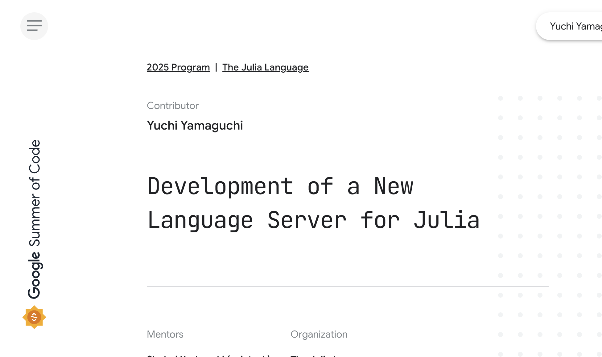 Google Summer of Code に Proposal が採択されました！